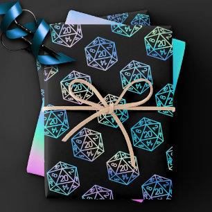 Feuille De Papier Cadeau RPG Dice   Holo Old School Tabletop PnP Roleplayer