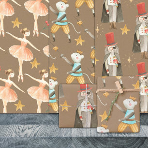 Feuille De Papier Cadeau Russe Kraft Nutcracker Ballet Noël