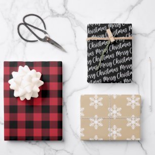 Feuille De Papier Cadeau Russe Red Buffalo Plaid Joyeux Noël