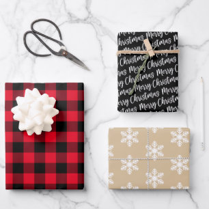 Feuille De Papier Cadeau Russe Red Buffalo Plaid Joyeux Noël