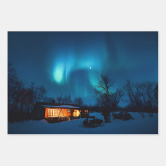 Feuille De Papier Cadeau Rustic Forest Cottages & Cozy Cabins Nature Photos