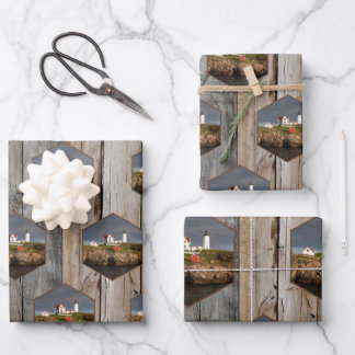 Feuille De Papier Cadeau Rustique Nubble Custom Photo Lighthouse