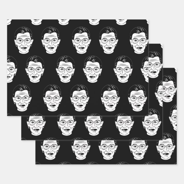 Feuille De Papier Cadeau Ruth Bader Ginsburg face à un RBG féministe (Lot)