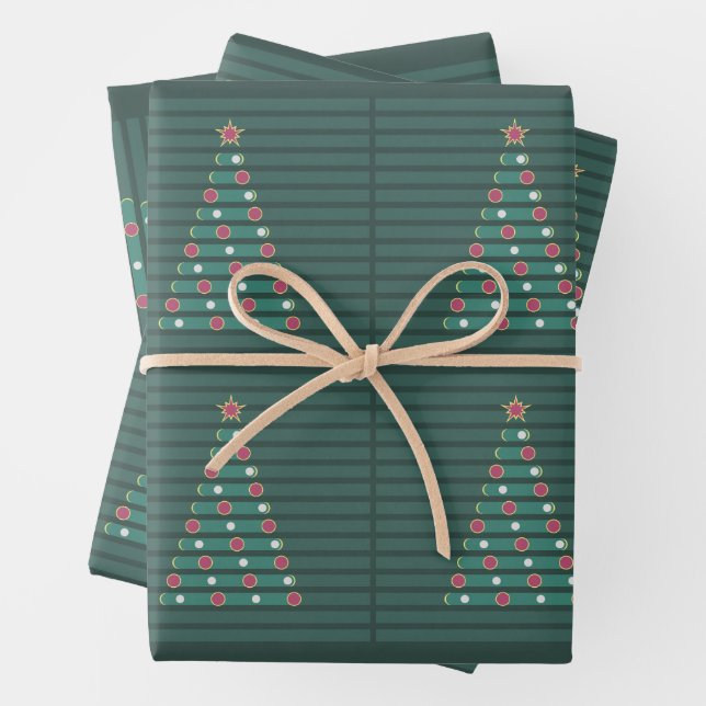 Feuille De Papier Cadeau Rythme Évergreen (En situation)