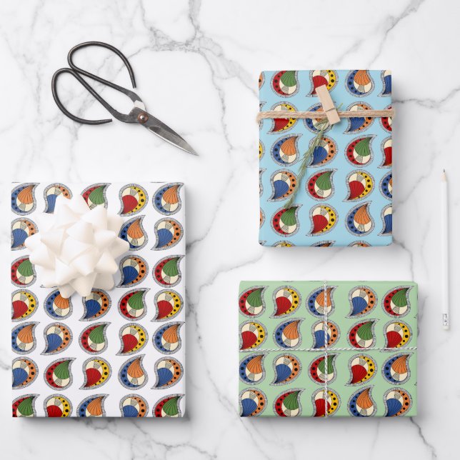 Feuille De Papier Cadeau Rythme Petal Paisley (Recto)