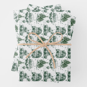Feuille De Papier Cadeau Sac cadeau de Noël pour voyage de vacances   vert