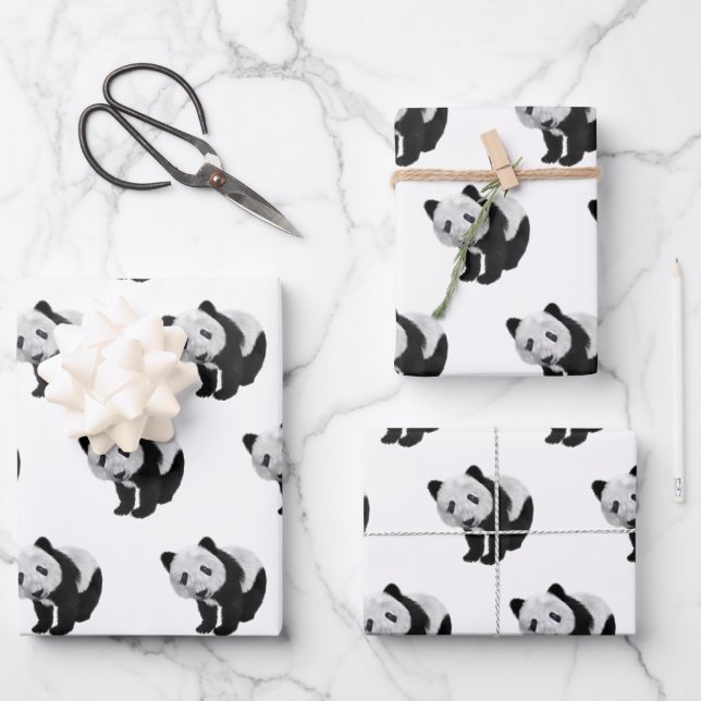 Feuille De Papier Cadeau Sac fourre-tout Panda Cub (Recto)