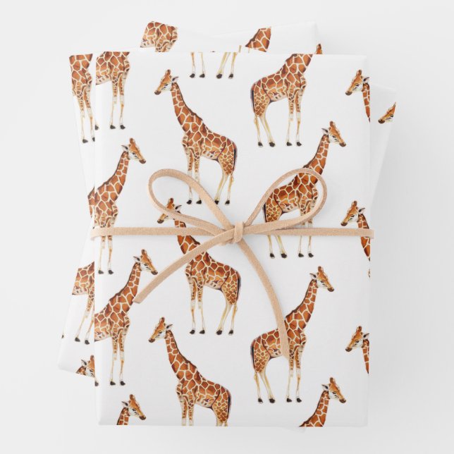 Feuille De Papier Cadeau Safari moderne moderne tendance Jungle Animaux Gir (En situation)