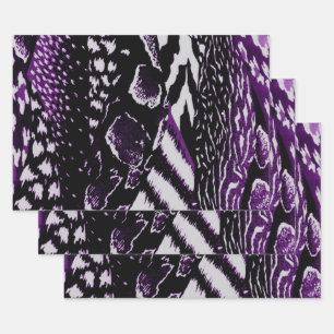 Feuille De Papier Cadeau Safari violet