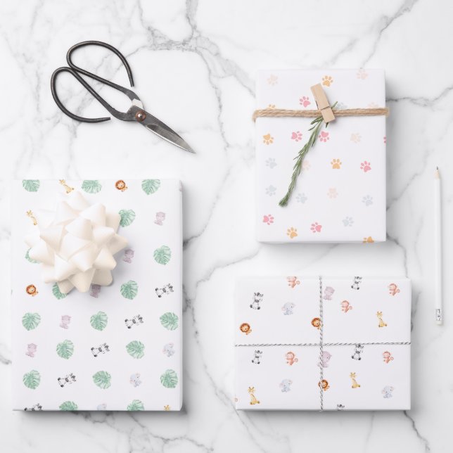 Feuille De Papier Cadeau Safari Wild One (Recto)