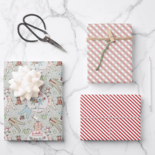 Feuille De Papier Cadeau Sage Babys Premier Pyjama d'hiver de Noël