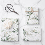 Feuille De Papier Cadeau Sage Greenery Élégant Or Doux Botanique Feuillage<br><div class="desc">Botanique vert sauge et verdure dorée élégante feuilles de papier d'emballage</div>