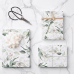 Feuille De Papier Cadeau Sage Greenery Élégant Rose doux olivier en or<br><div class="desc">Botanique sauge vert et or rose verdure élégante feuille d'emballage</div>
