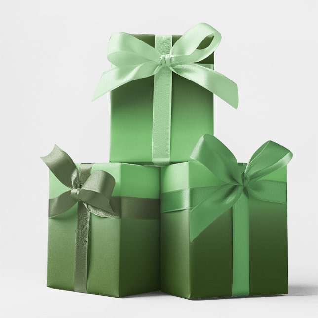 Feuille De Papier Cadeau Sage moderne et forêt vert dégradé (Modern Sage and Forest Green Gradient Wrapping Paper Sheets)