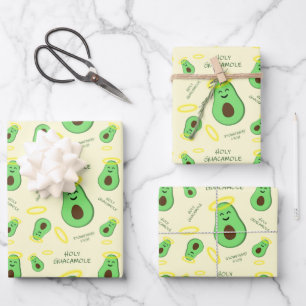 Feuille De Papier Cadeau Saint-Guacamole mignon avocat