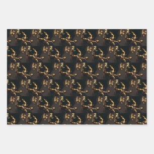 Feuille De Papier Cadeau Saint Roch et l'Ange par Guy François