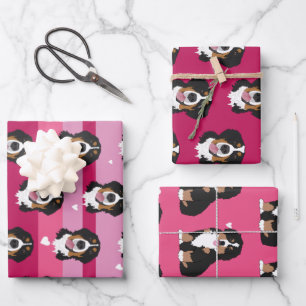 Feuille De Papier Cadeau Saint Valentin Bernese Mountain Dog  