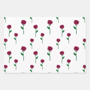 Feuille De Papier Cadeau Saint Valentin coeur sombre élégant beau