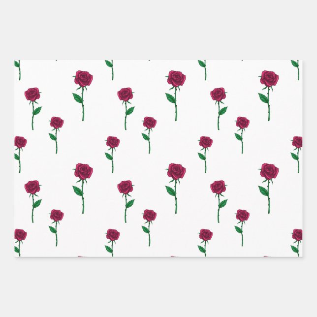 Feuille De Papier Cadeau Saint Valentin coeur sombre élégant beau (Devant)