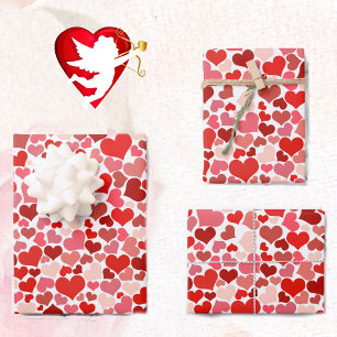 Feuille De Papier Cadeau Saint Valentin Coeurs Parfait Taille 3 petits cade