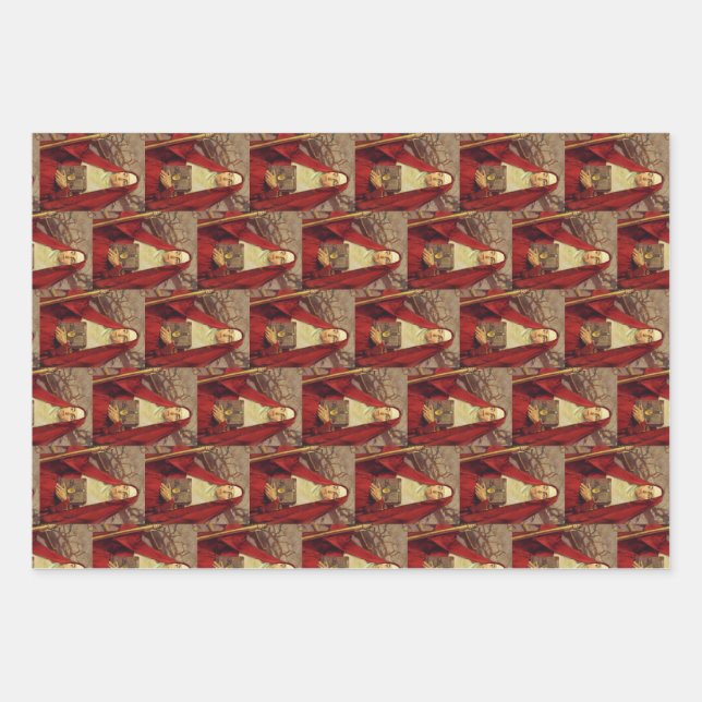 Feuille De Papier Cadeau Sainte Brigitte d'Irlande (Devant)