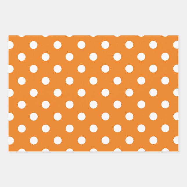 Feuille De Papier Cadeau Saison automne blanc Polka Motif (Devant)