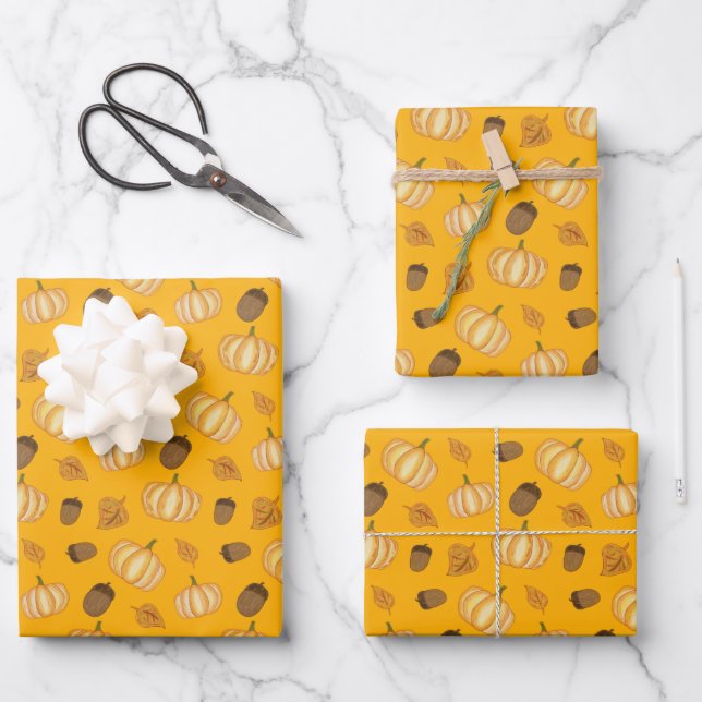 Feuille De Papier Cadeau Saison d'automne (Recto)