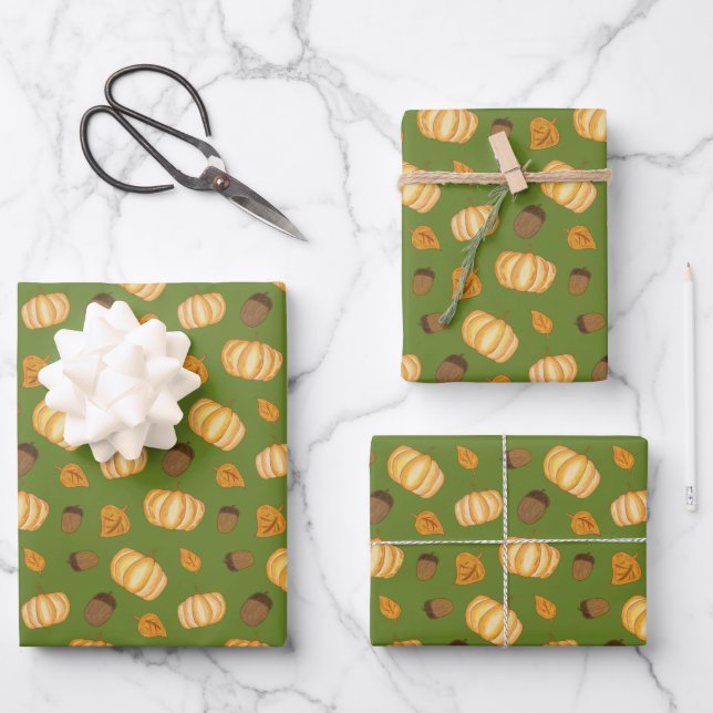 Feuille De Papier Cadeau Saison d'automne (Recto)