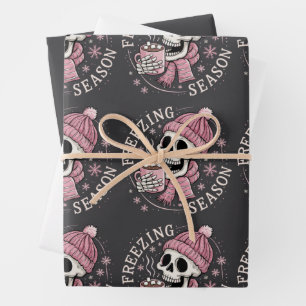 Feuille De Papier Cadeau Saison hivernale squelette de congélation groovy N