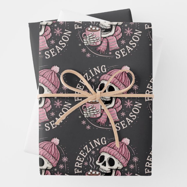 Feuille De Papier Cadeau Saison super de Freezin Squelette Saison d'hiver d (En situation)