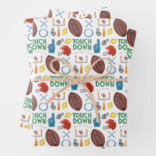 Feuille De Papier Cadeau Saison XO Football Toucher Premier Tailgate Down