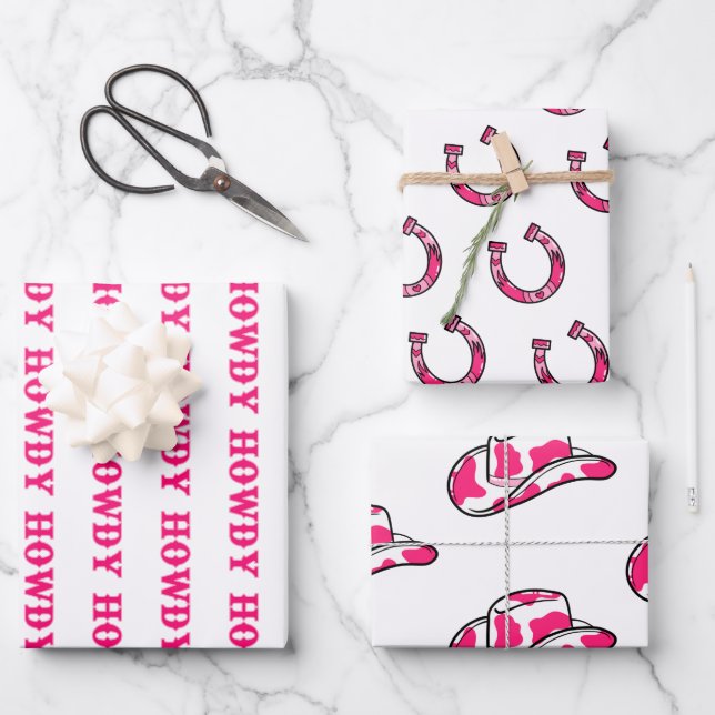 Feuille De Papier Cadeau Salut Cowgirl Disco Dernier Rodéo Enterrement de V (Recto)