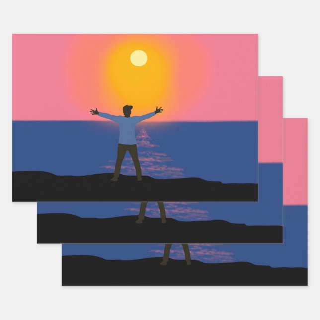 Feuille De Papier Cadeau Salutation au soleil (Lot)