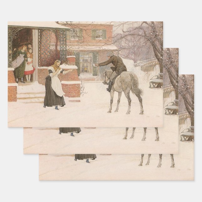 Feuille De Papier Cadeau Salutation du facteur par Robert Walker Macbeth (Lot)