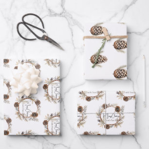 Feuille De Papier Cadeau Salutations de Noël personnalisées