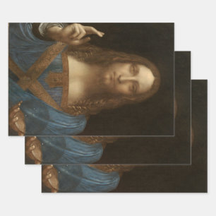Feuille De Papier Cadeau Salvator Mundi de Léonard de Vinci (Jésus-Christ)