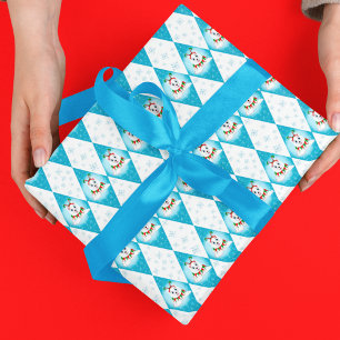 Feuille De Papier Cadeau Samoyed Winter Holiday Diamond Motif