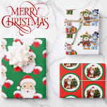 Feuille De Papier Cadeau Santa Claus Christmas Fun 3 Coordination<br><div class="desc">Fun de Noël du Père Noël 3 Coordination Enveloppement Feuilles de papier</div>