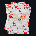 Feuille De Papier Cadeau Santa Claus et Mme Claus Christmas Dance<br><div class="desc">Motif de Noël mignon</div>