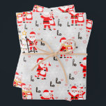 Feuille De Papier Cadeau Santa Claus et Mme Claus Christmas Dance<br><div class="desc">Motif de Noël mignon</div>