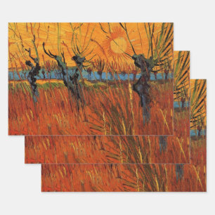 Feuille De Papier Cadeau Saules au coucher du soleil par Vincent van Gogh