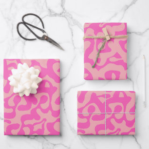 Feuille De Papier Cadeau Scala Media Abstrait rose moderne Preppy Motif