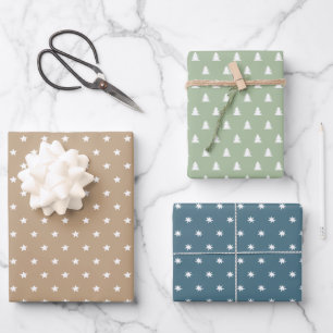 Feuille De Papier Cadeau Scandi Noël minimaliste
