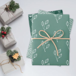 Feuille De Papier Cadeau Scandinave Rustic Minimal Folk Motif