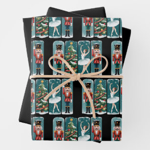 Feuille De Papier Cadeau Scène de vacances du ballet de Noël Casse-Noisette
