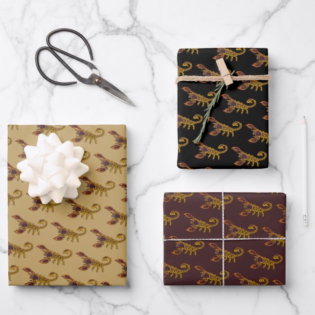 Feuille De Papier Cadeau Scorpion de noeud celtique (Recto)
