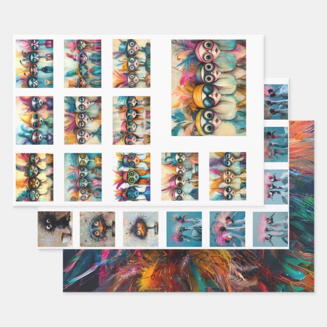 Feuille De Papier Cadeau Scrapbook Designs Wackadoodle Vibrant couleur (Lot)