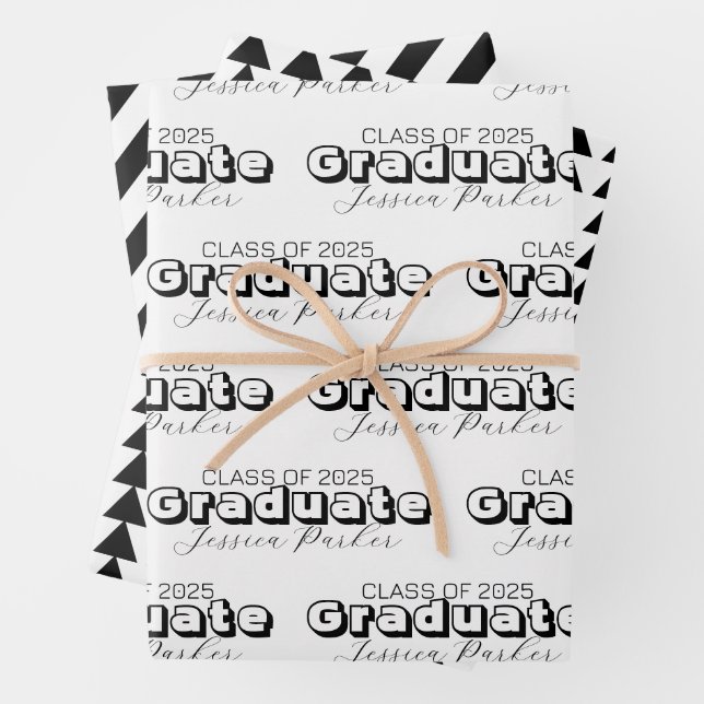 Feuille De Papier Cadeau Script moderne diplômé (En situation)