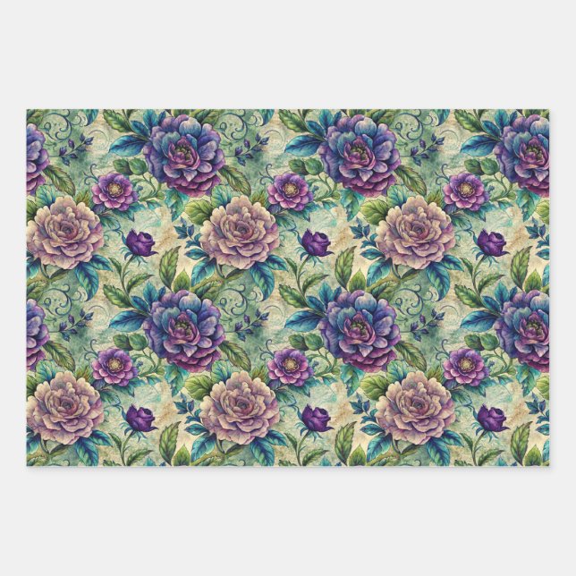 Feuille De Papier Cadeau Seamless Floral Pattern Furniture Decoupage (Devant)