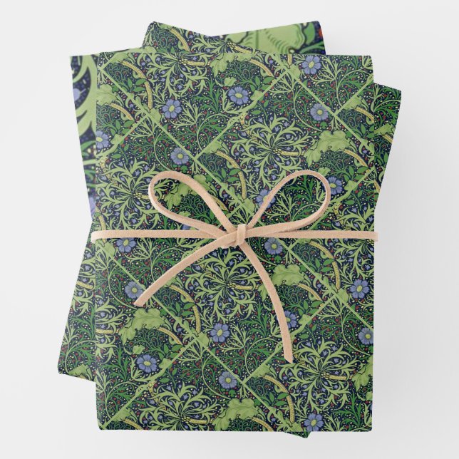 Feuille De Papier Cadeau Seaweed Art nouveau design by William Morris (En situation)